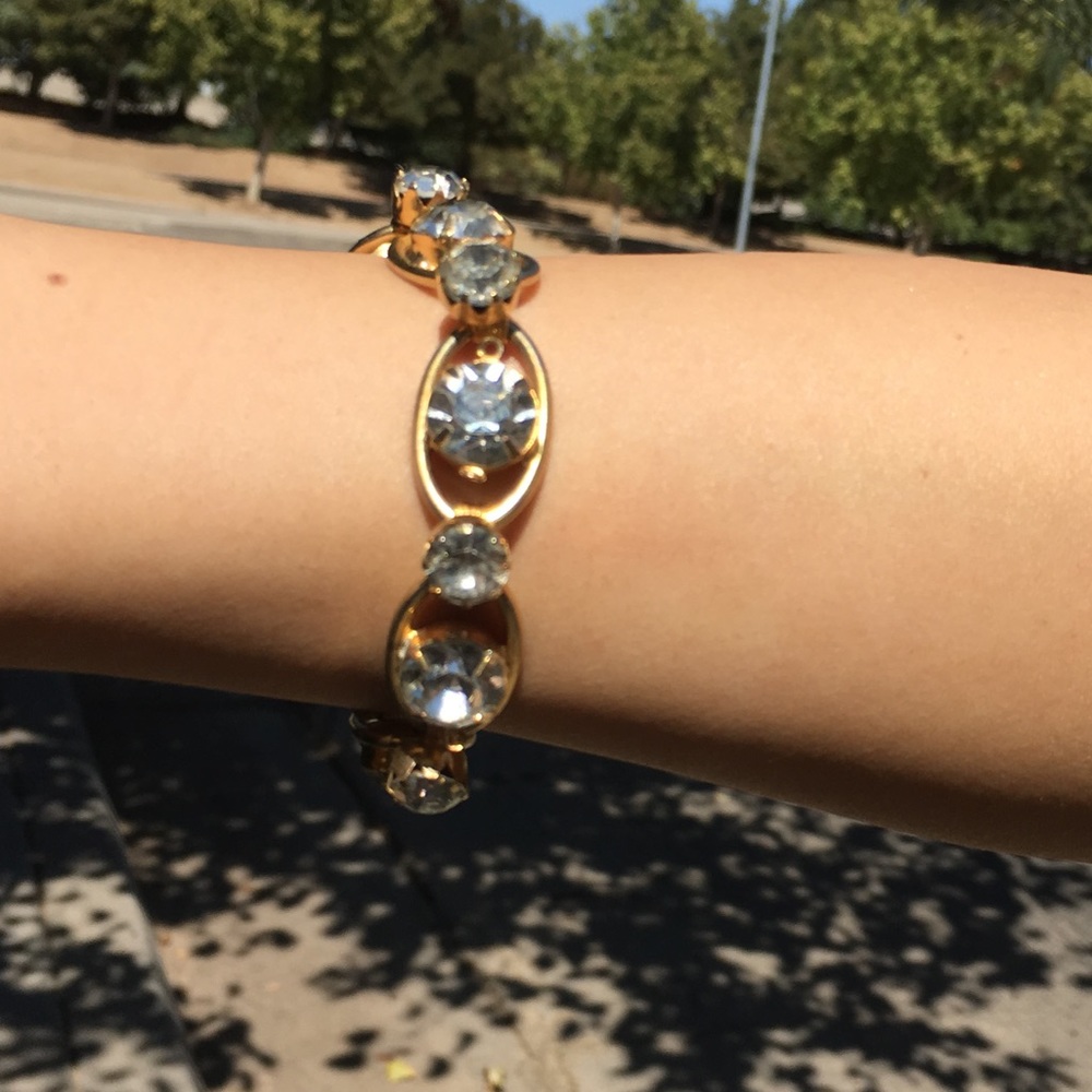 Gold & Rhinestone Bracelet.